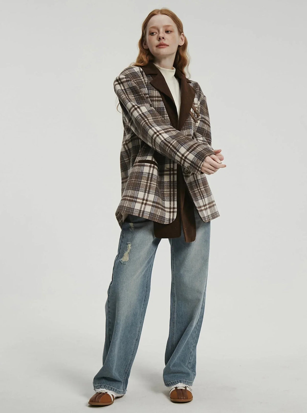 American retro washed lace pants
