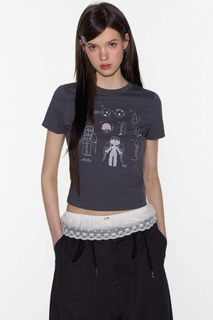 American Shoulder Crop Top