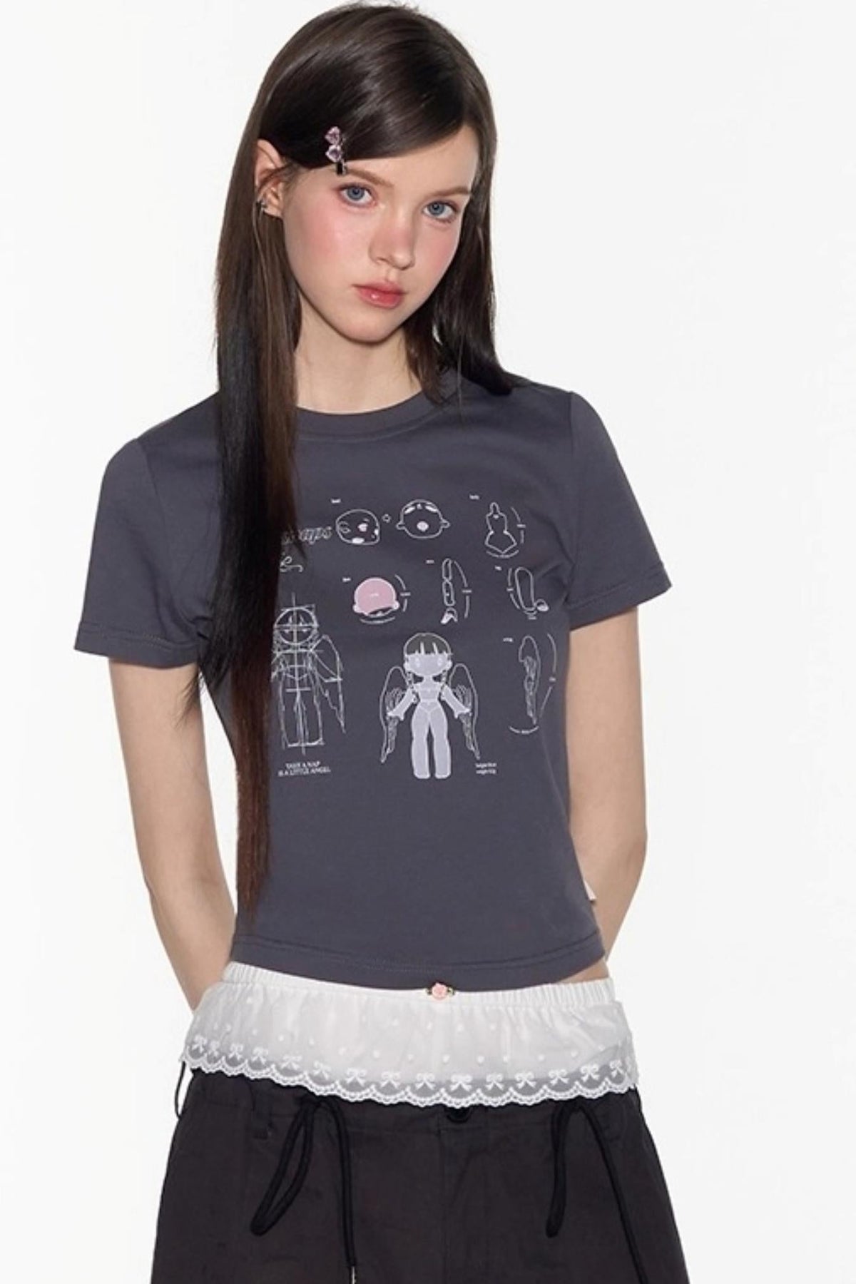 American Shoulder Crop Top