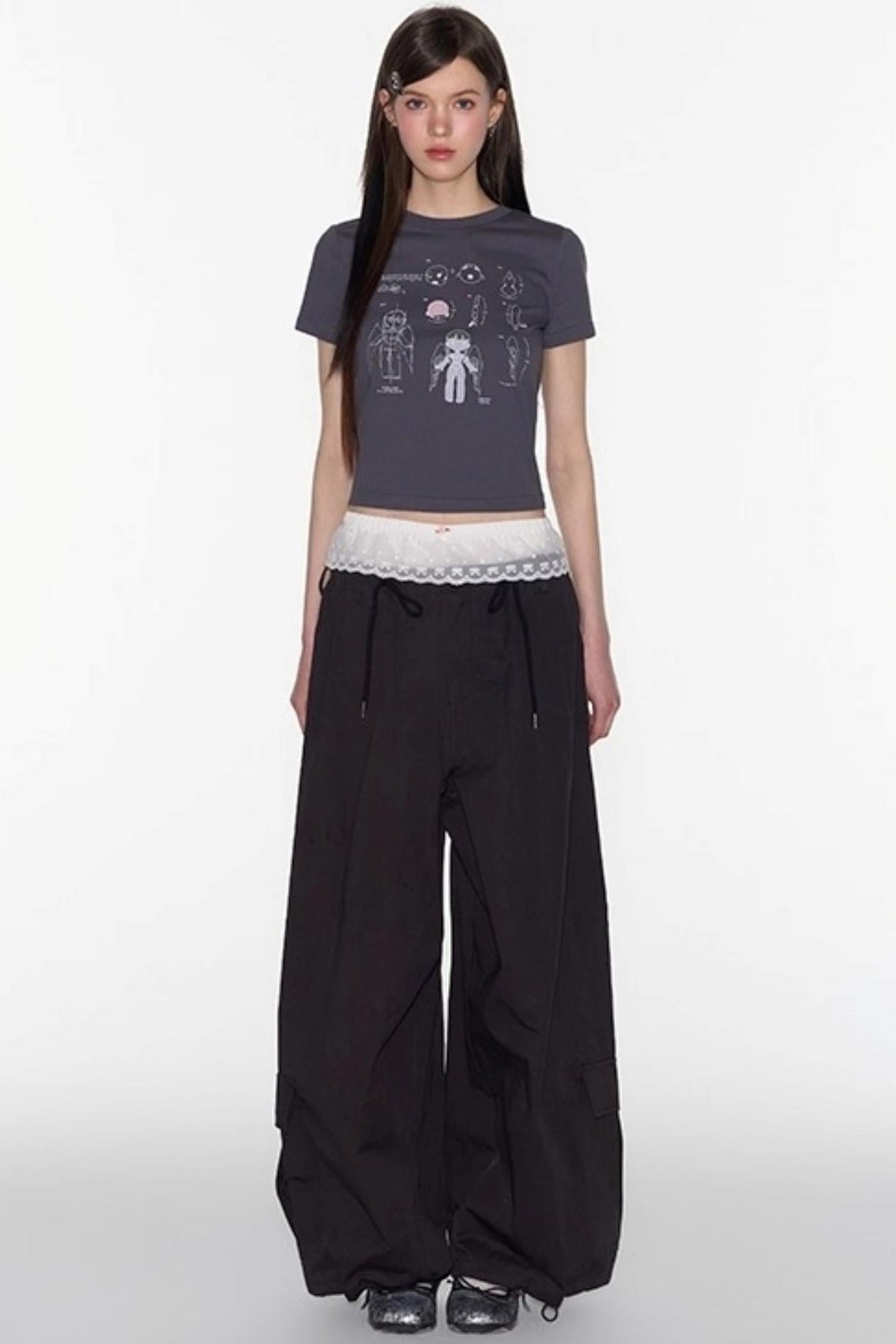 American Shoulder Crop Top
