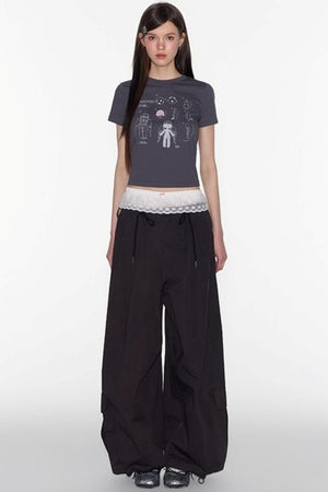 American Shoulder Crop Top