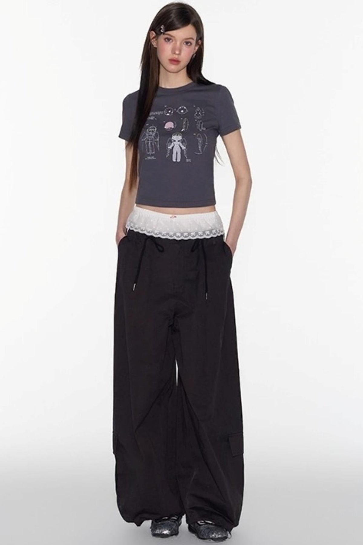 American Shoulder Crop Top