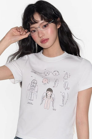 American Shoulder Crop Top