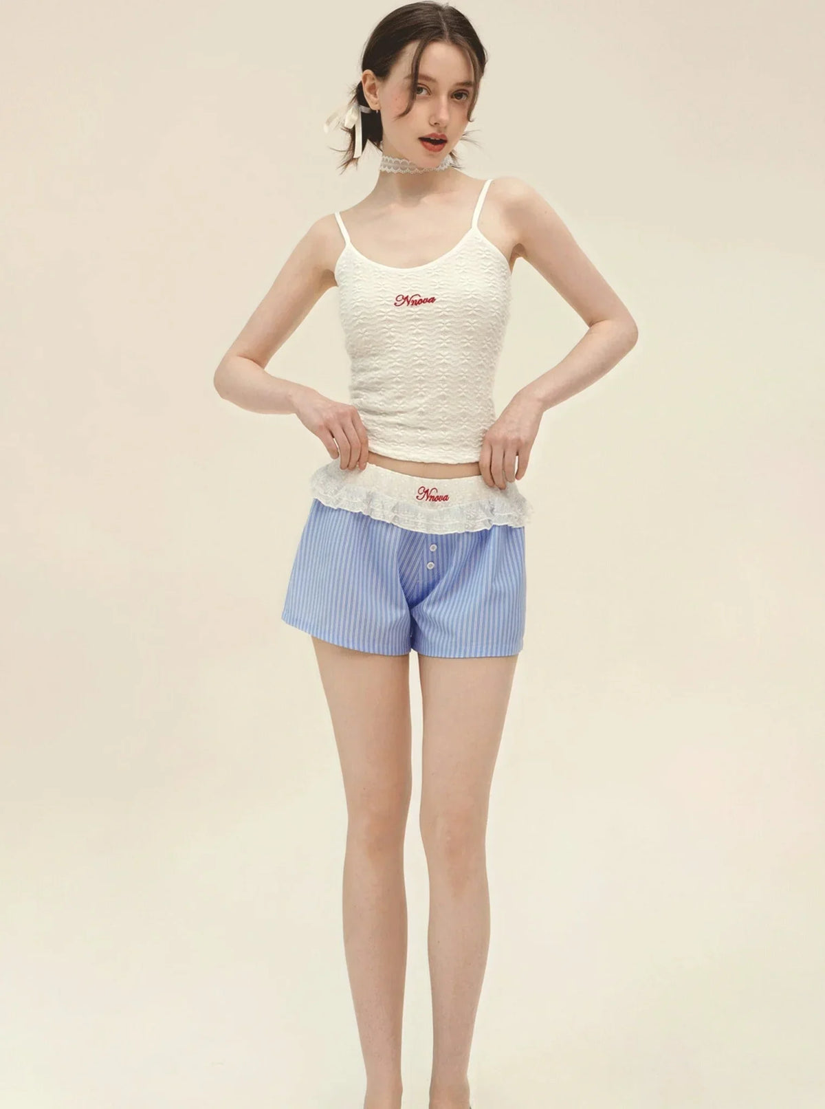 American Slim Lace Camisole With Shorts Set-Up