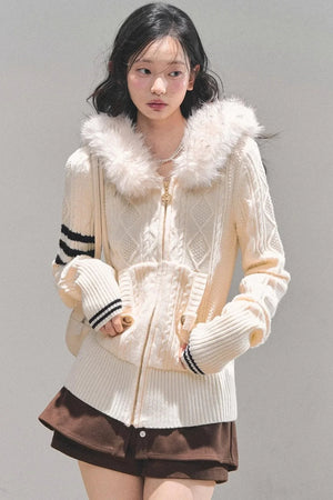 American-Style Hooded Knit Sweater