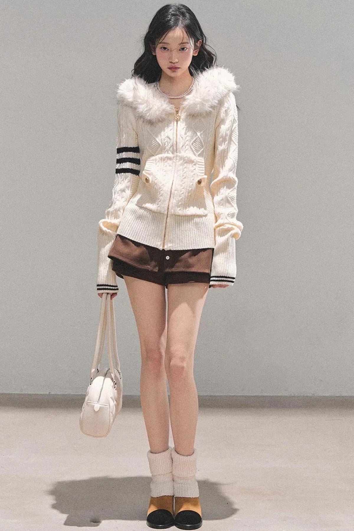 American-Style Hooded Knit Sweater