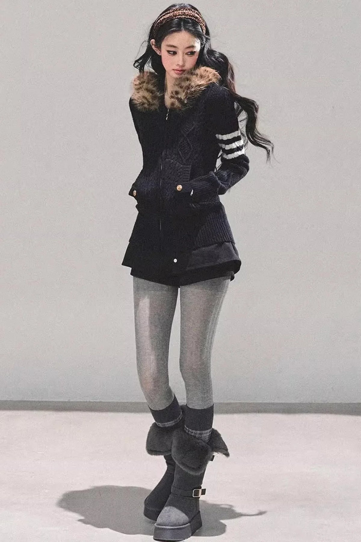 American-Style Hooded Knit Sweater