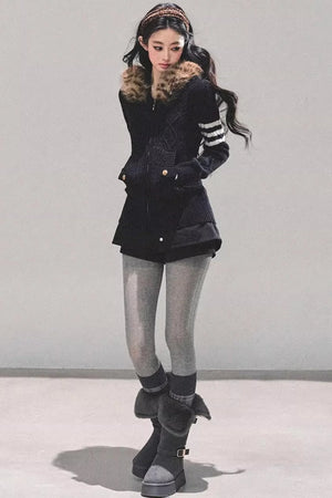 American-Style Hooded Knit Sweater