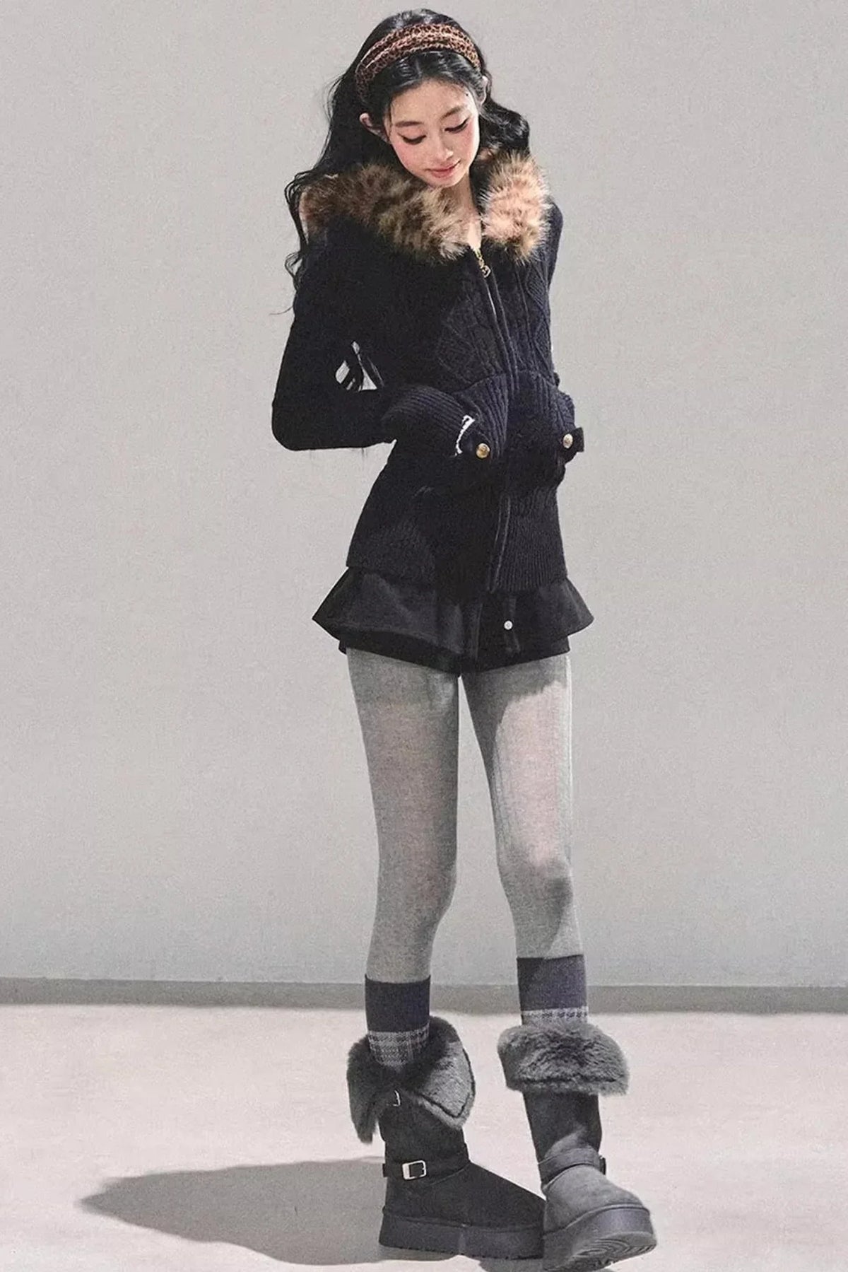 American-Style Hooded Knit Sweater