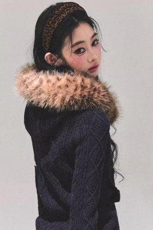 American-Style Hooded Knit Sweater