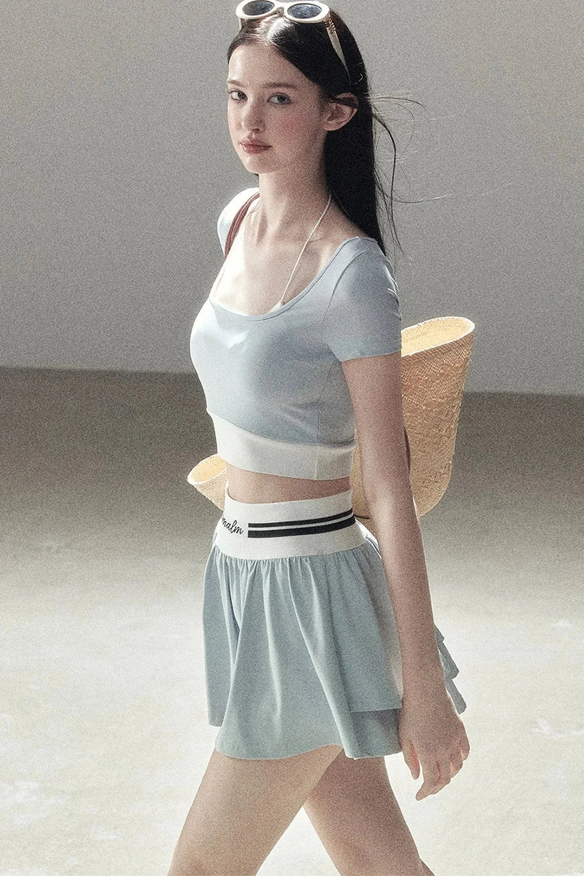 American Style Sports Crop Top & Short Skirt Set-Up