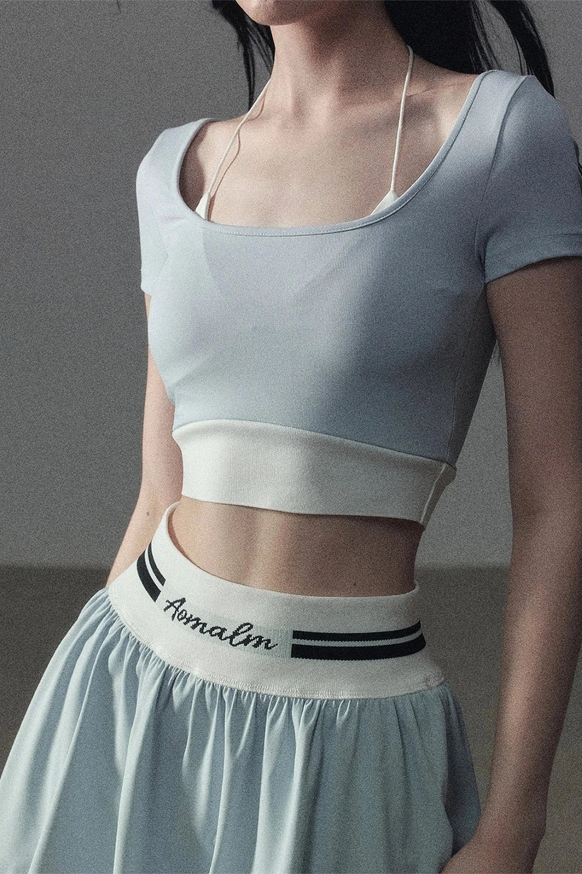 American Style Sports Crop Top & Short Skirt Set-Up