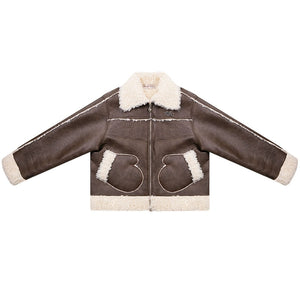 American Thick Lamb Fur Coat