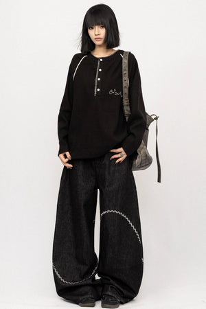 American Vintage Black Long Sleeve Top