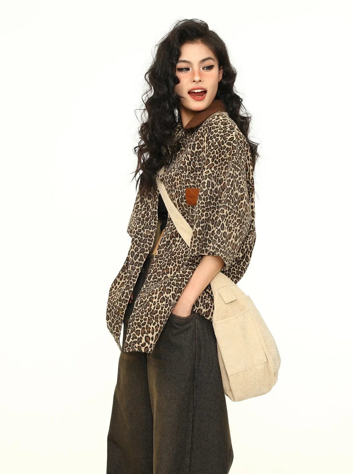 American Vintage Leopard Print Polo Shirt