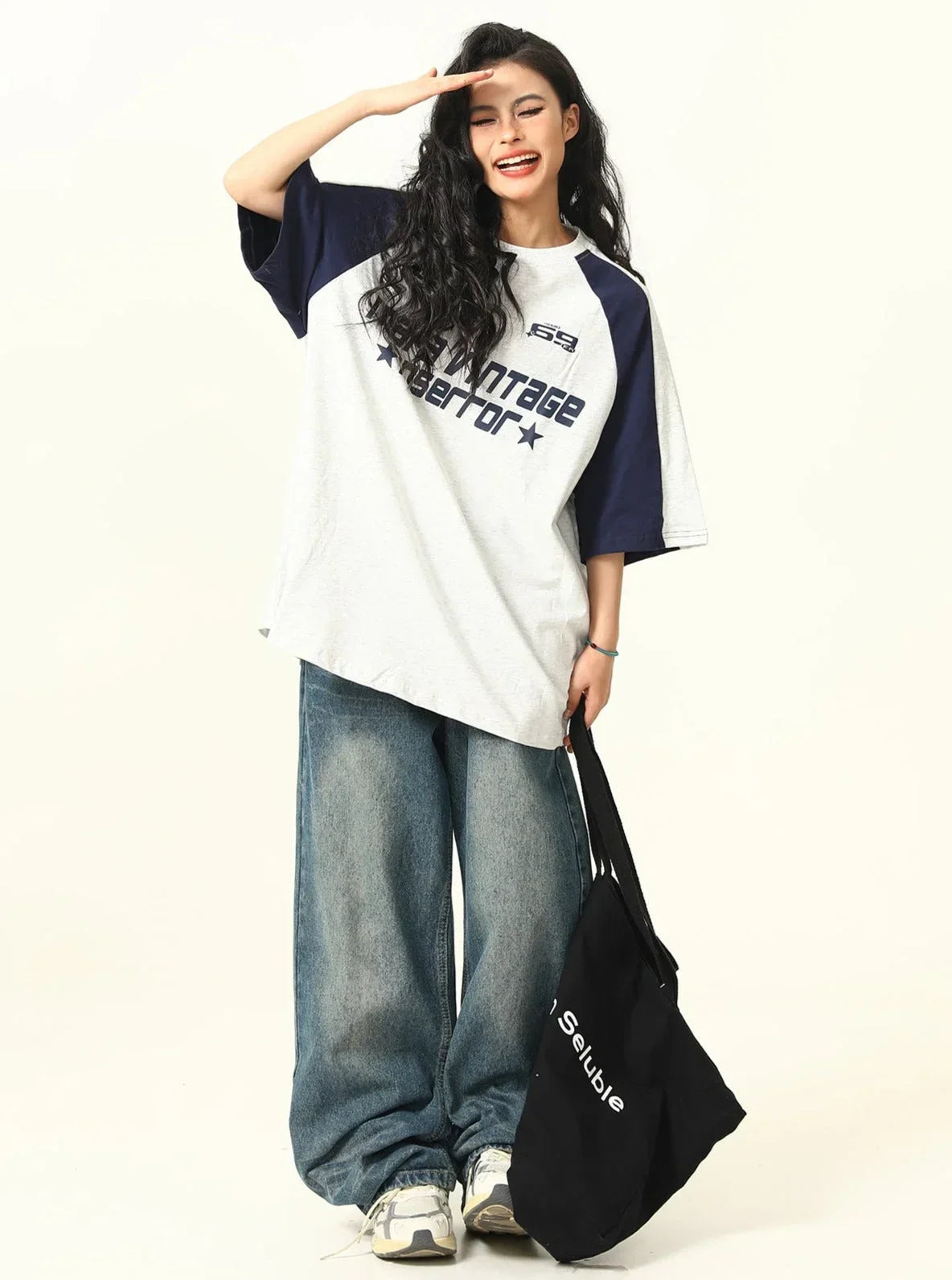 American Vintage Monogram Print Top