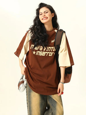 American Vintage Monogram Print Top