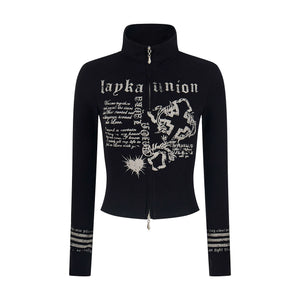 American Vintage Spice Monogram Black Long Sleeve Top