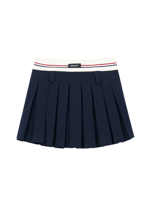 American waist slim pleated mini skirt