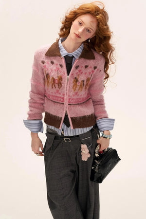 Amusement Park Pony Zipper Cardigan