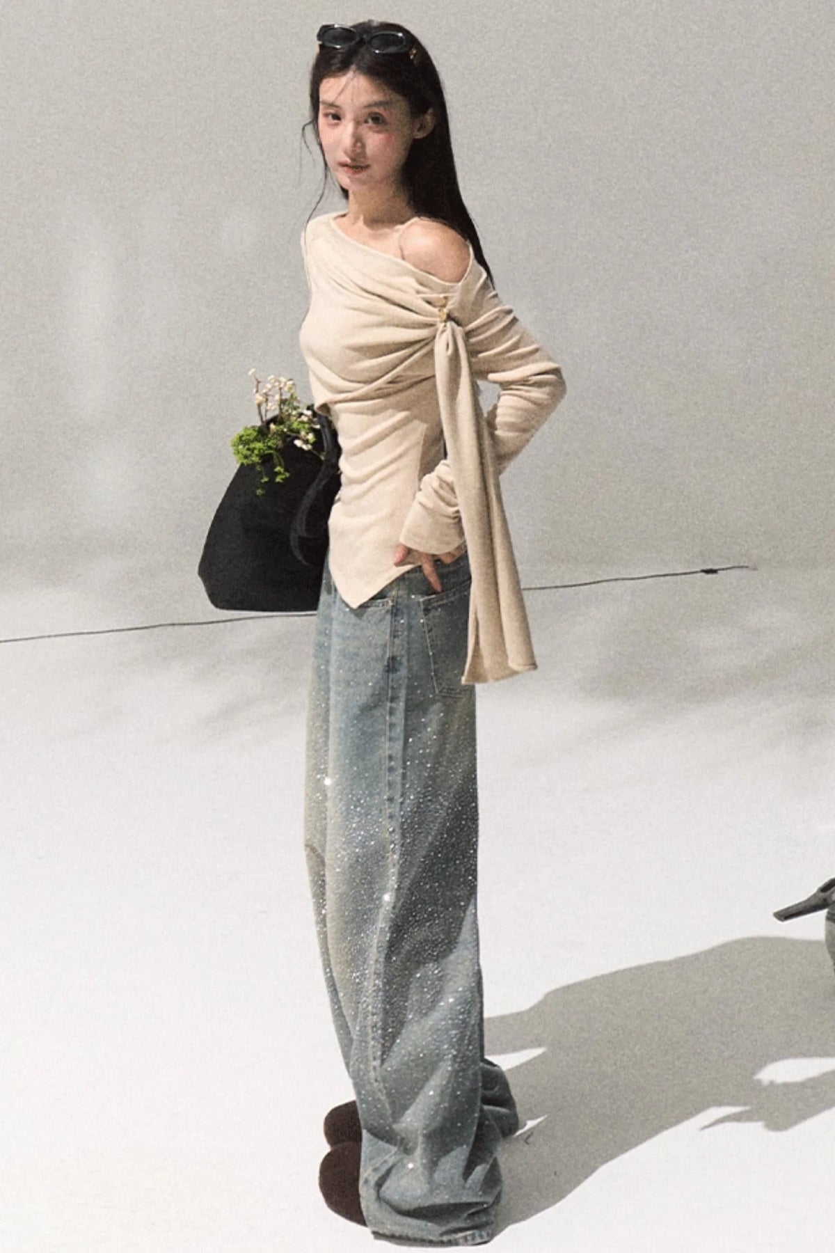 Ancient Shrine Long Sleeve Knit Top