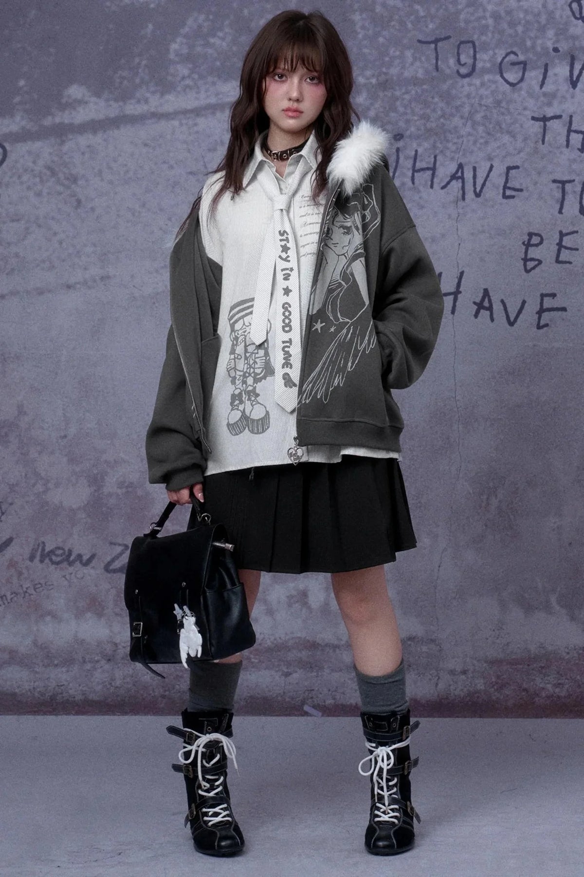 Angel Manga Print Fleece Jacket