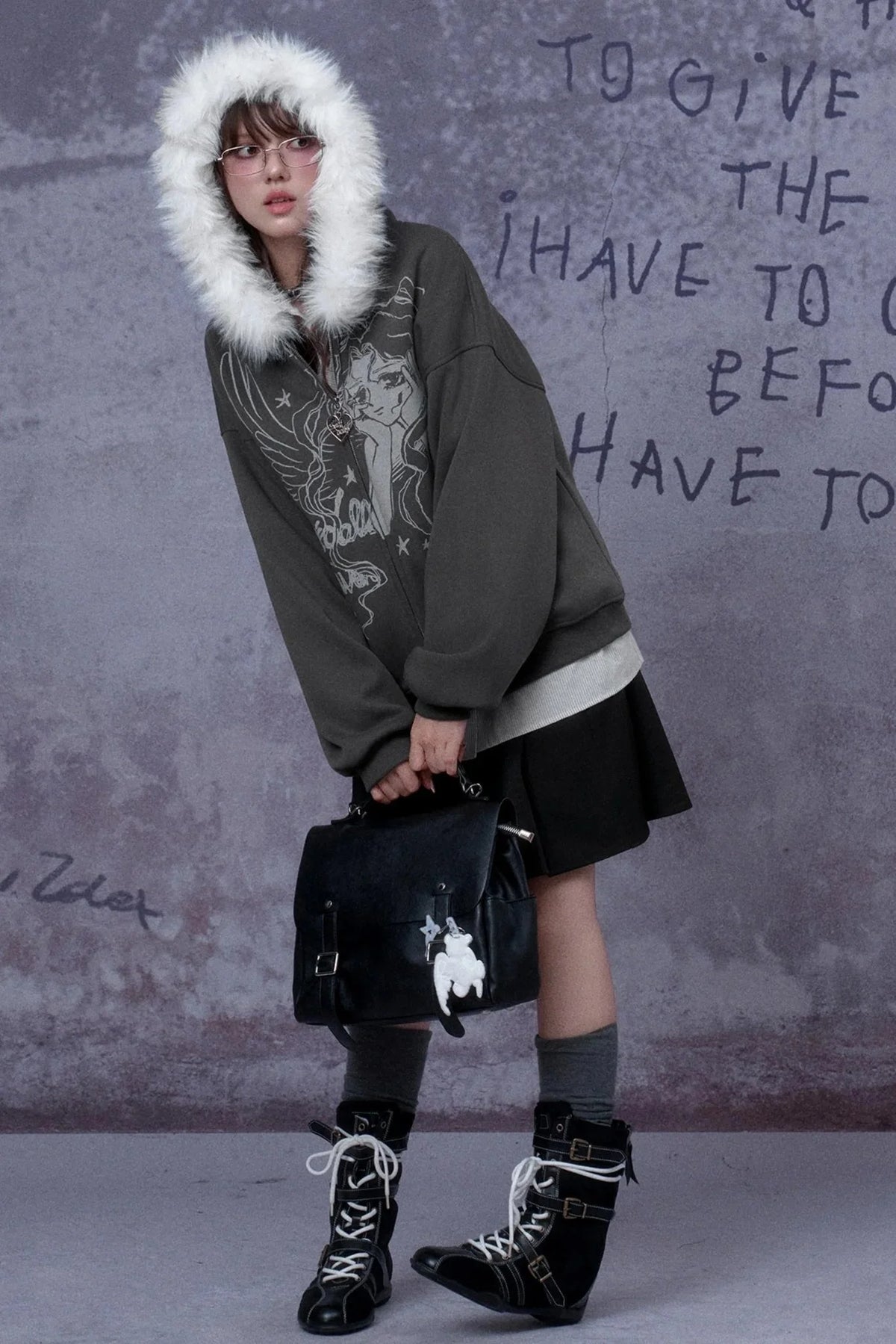 Angel Manga Print Fleece Jacket