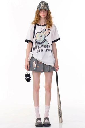 Animal Pleated Skirt