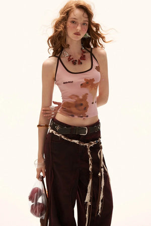 Animal Print Pink Camisole Top