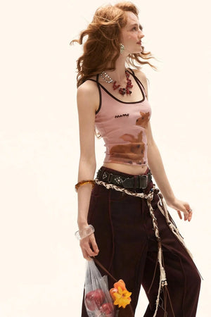 Animal Print Pink Camisole Top