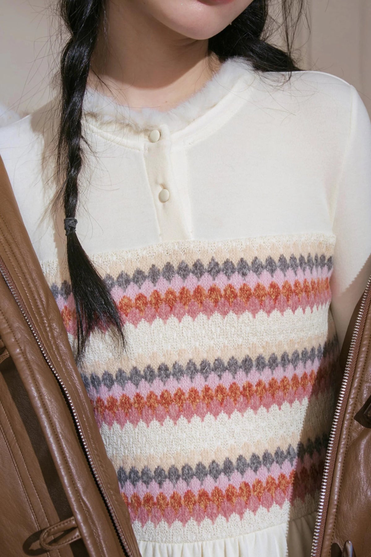 Apricot Knit Dress