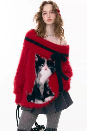 Arrogance Cat Pattern Sweater