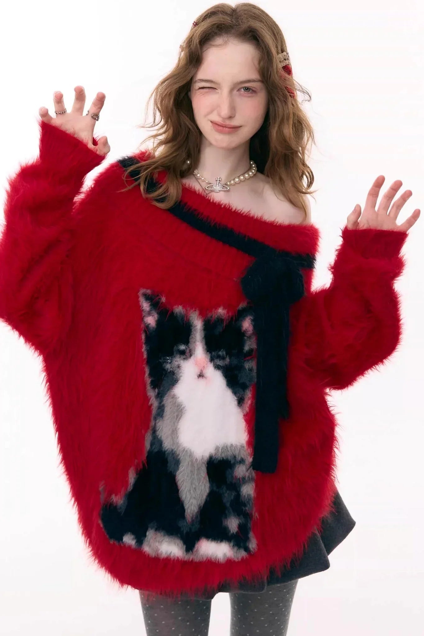 Arrogance Cat Pattern Sweater