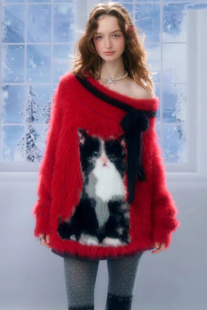 Arrogance Cat Pattern Sweater
