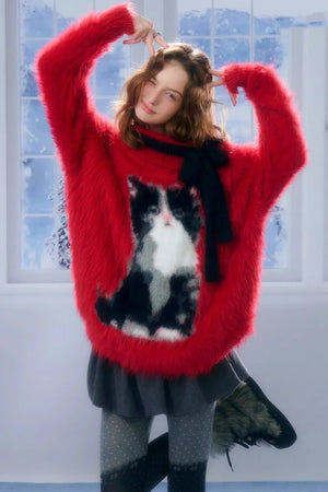 Arrogance Cat Pattern Sweater