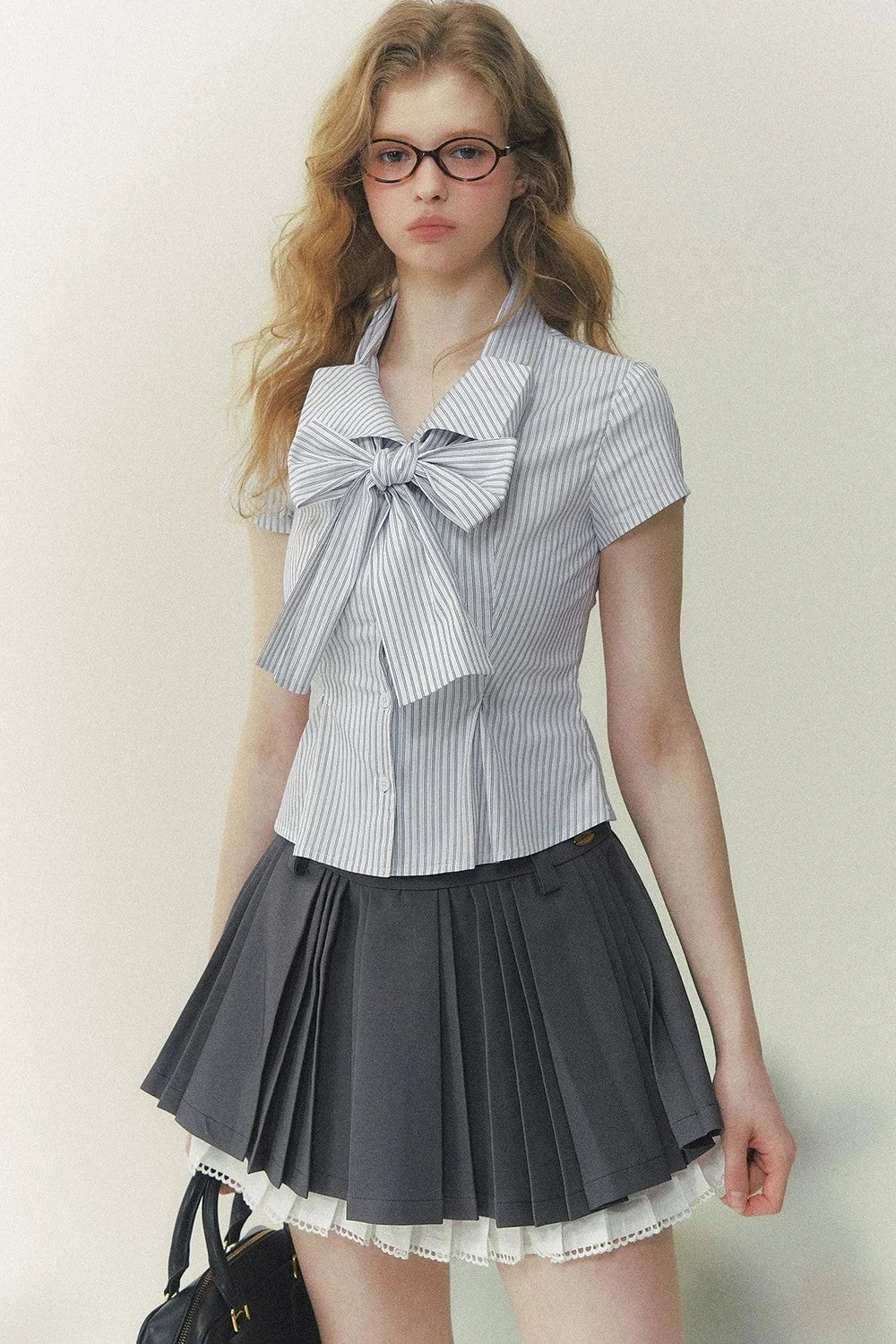 Art Girl Striped Bow Blouse