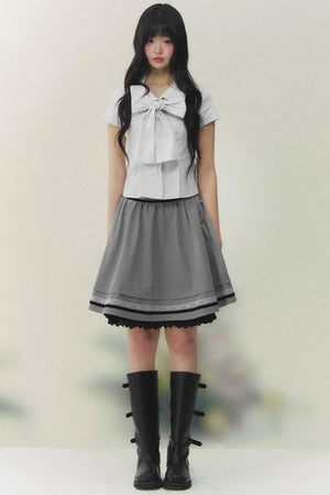 Art Girl Striped Bow Blouse