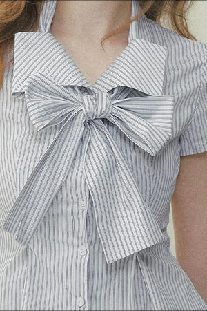 Art Girl Striped Bow Blouse