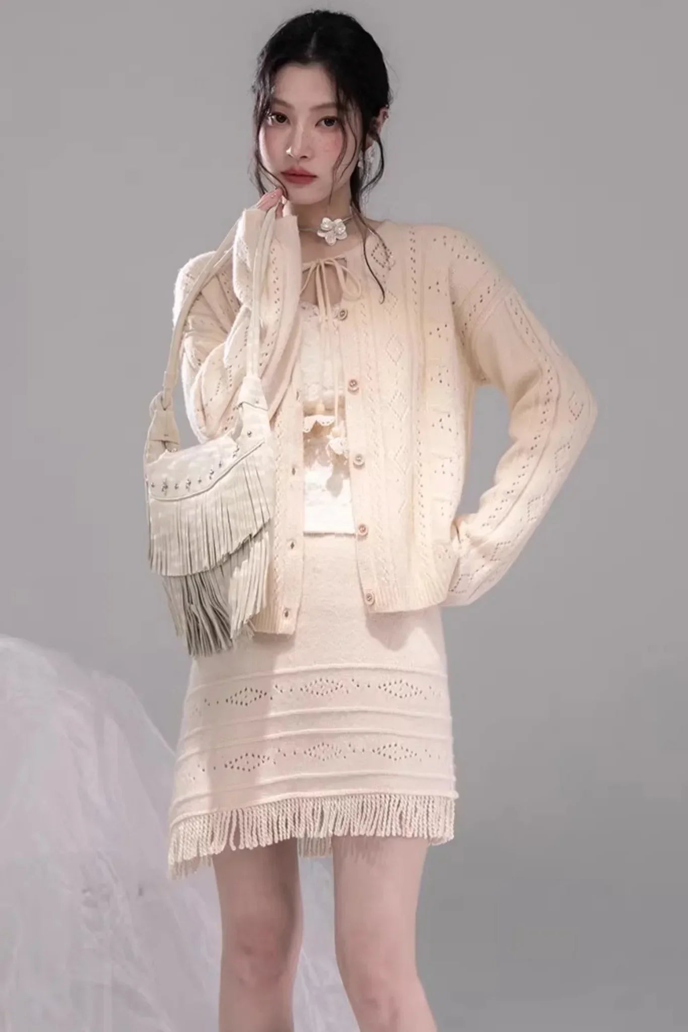 Artistic Nomadic Wool Knit Set