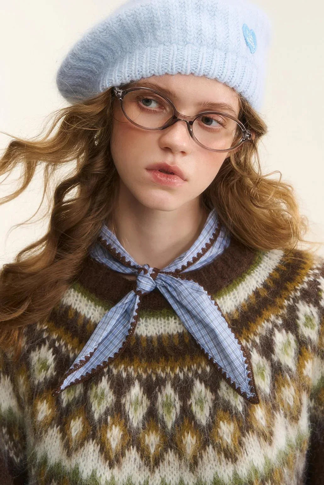 Asgony Dopamine Sweet Girl Knitted Beret