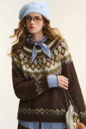 Asgony Dopamine Sweet Girl Knitted Beret