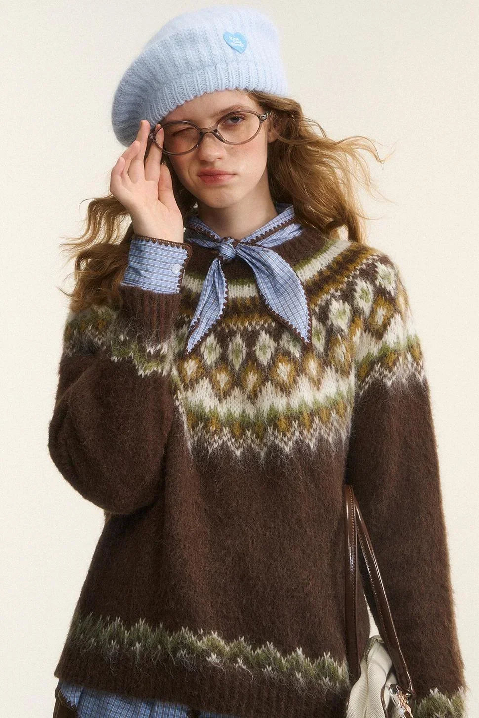 Asgony Dopamine Sweet Girl Knitted Beret