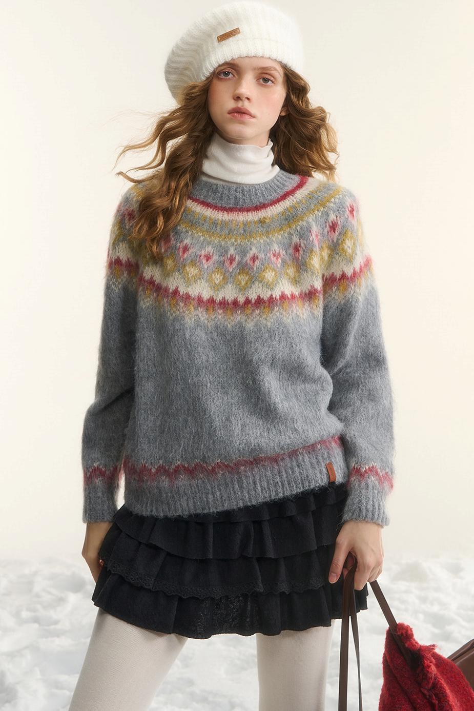 Asgony Dopamine Sweet Girl Knitted Beret