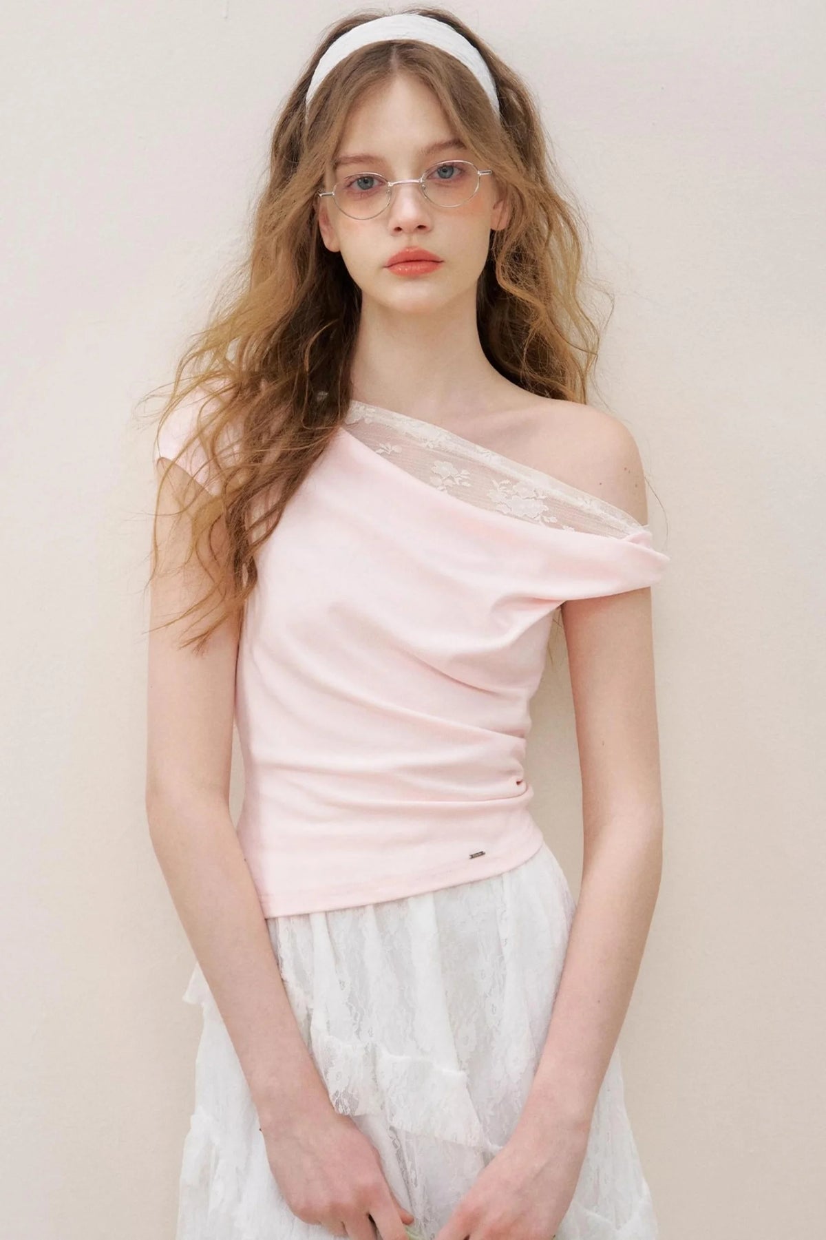 Asymmetric Lace Petal Tee