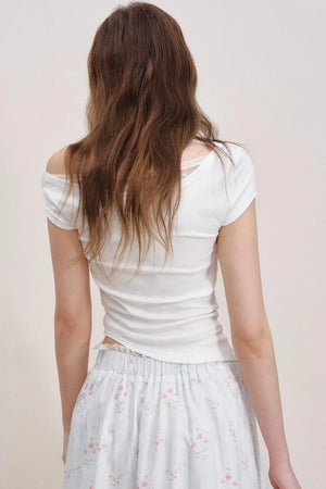 Asymmetric Lace Petal Tee