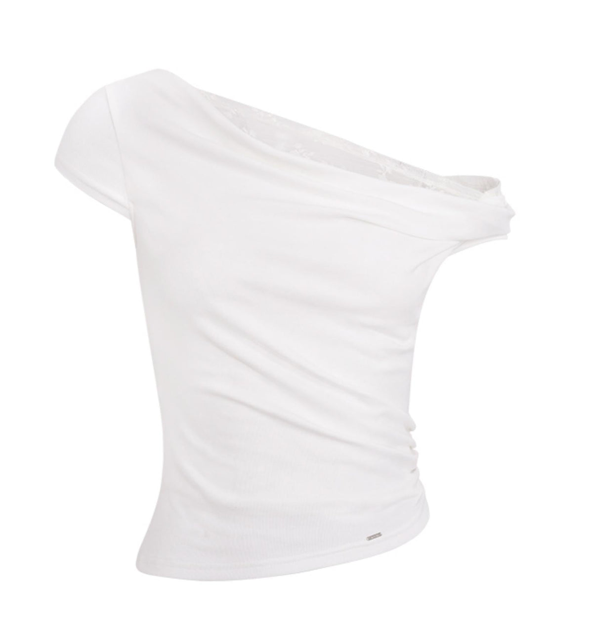 Asymmetric Lace Petal Tee