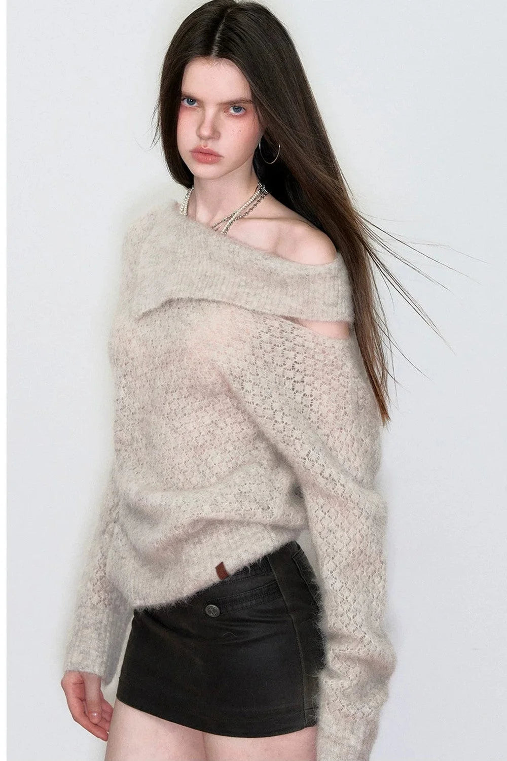 Asymmetrical Alpaca Knit Sweater