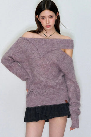 Asymmetrical Alpaca Knit Sweater