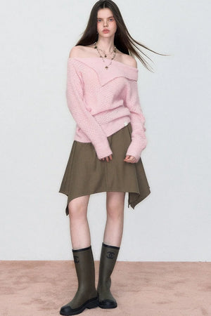 Asymmetrical Alpaca Knit Sweater