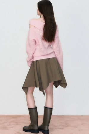 Asymmetrical Alpaca Knit Sweater